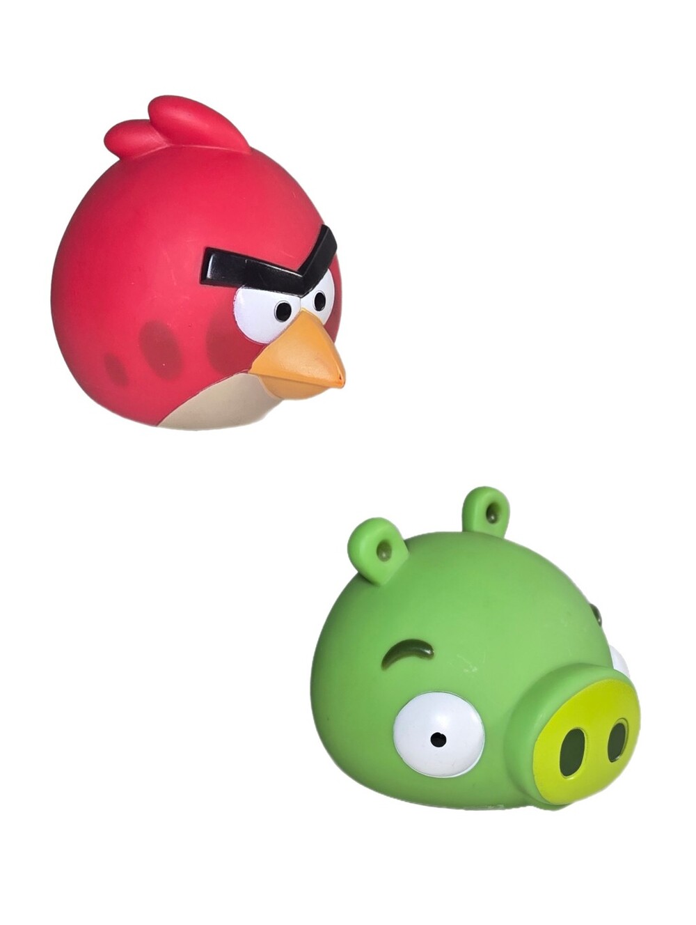 Angry Birds Red Bird & Green Pig 5" Plastic Coin Banks Rovio Entertainment VGUC